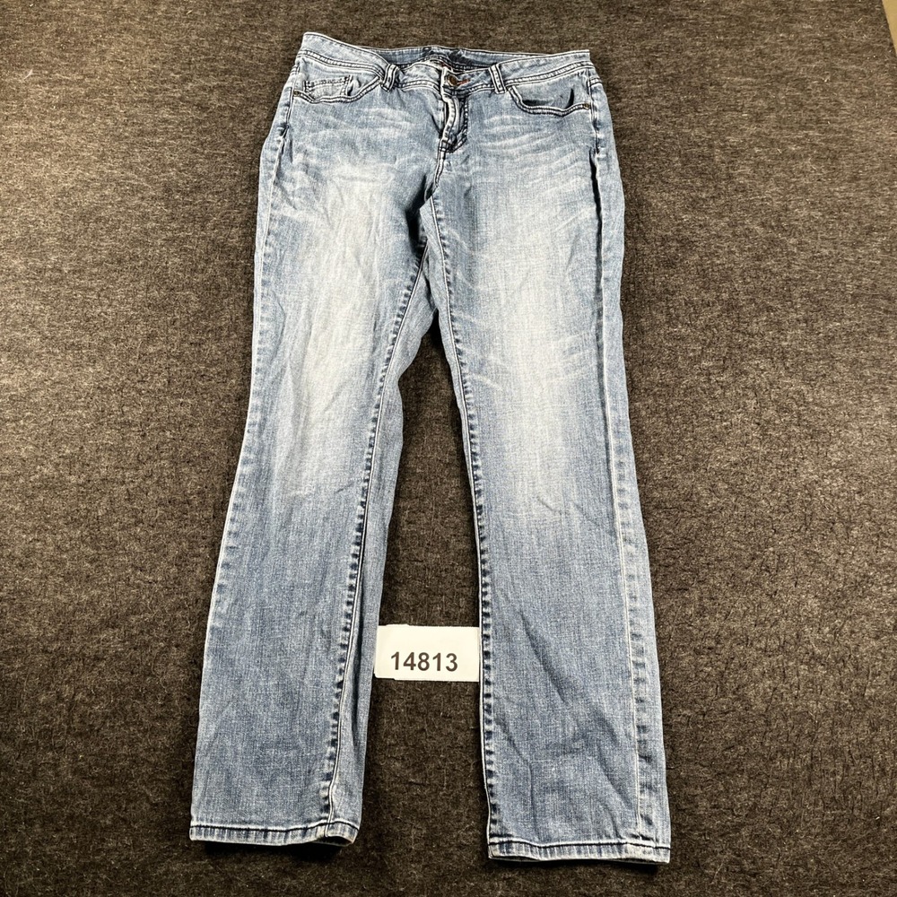Bisou Bisou Jeans Womens 8 Blue Denim Cotton Stretch 5-Pockets Straight Leg